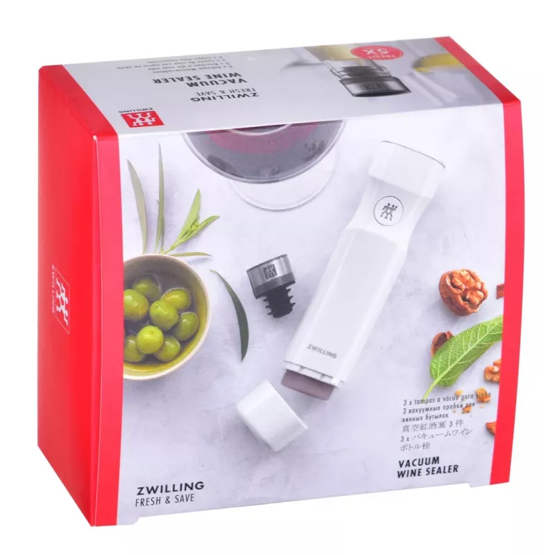 Vīna saglabāšanas sūknis ZWILLING FRESH & SAVE – sūkņa galviņa vakuuma aizbāžņiem, pelēks, Ø 3 cm, augstums 40 mm, komplekta daudzums 3