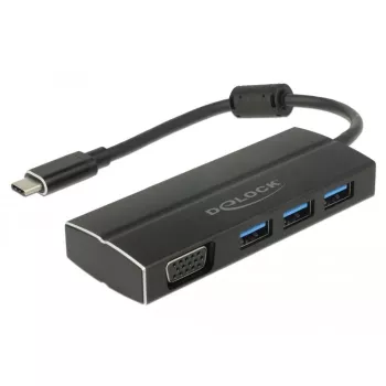 Klēpjdatora dokstacija DeLOCK 63932 USB 3.2 Gen 1 Type-C melna