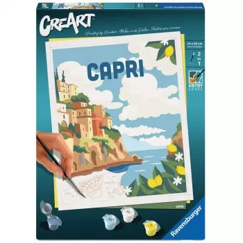 Gleznošanas komplekts Ravensburger CreArt Capri – audekla gleznošanas komplekts