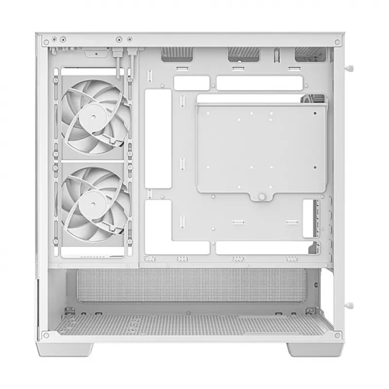 PC Midi Tower korpuss DeepCool CG380 3F WH — Balts, 235×437×451 mm, atbalsta 2,5 collu/3,5 collu, apakšā novietots barošanas bloks, 3x 120 mm ventilatori iekļauti