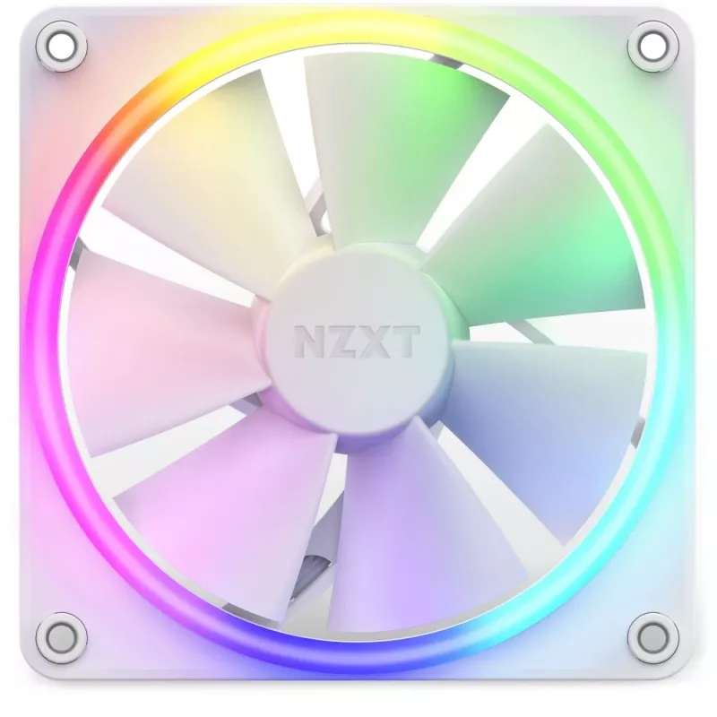 NZXT korpusa ventilators F120 RGB 120 mm balts, 4 kontaktu, 1800 RPM, 50.18 CFM, 18 gaismas diodes