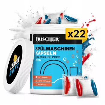 Frischer 3-in-1 trauku mazgājamās mašīnas kapsulas, 22 gab.