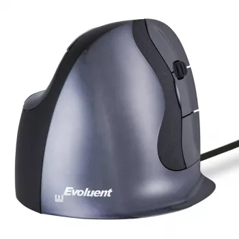 Evoluent Verticalpele D Medium - Pele - Ergonomiska - Lāzera - 6 pogas - Vadu - USB