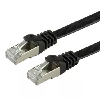 VALUE - komutācijas kabelis - RJ-45 (V) uz RJ-45 (V) - 1,5 m - FTP - CAT 6a - Halogēnus nesaturošs, Formēts, Vīts, Plakans - Melns (21.99.0834)