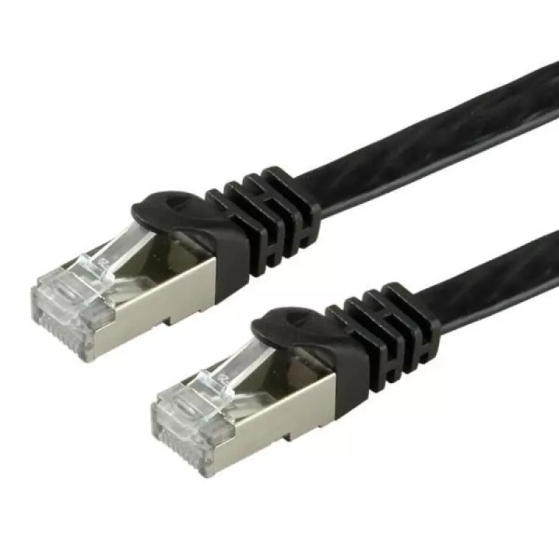 VALUE - komutācijas kabelis - RJ-45 (V) uz RJ-45 (V) - 1,5 m - FTP - CAT 6a - Halogēnus nesaturošs, Formēts, Vīts, Plakans - Melns (21.99.0834)