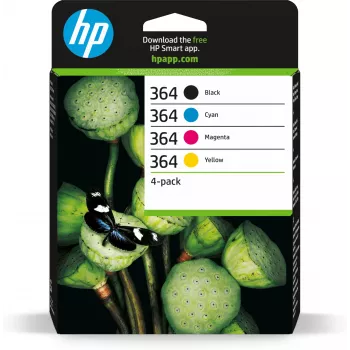 HP 364 4 iepakojums Melns/Cian/Magenta/Dzeltens oriģinālās tintes kasetnes