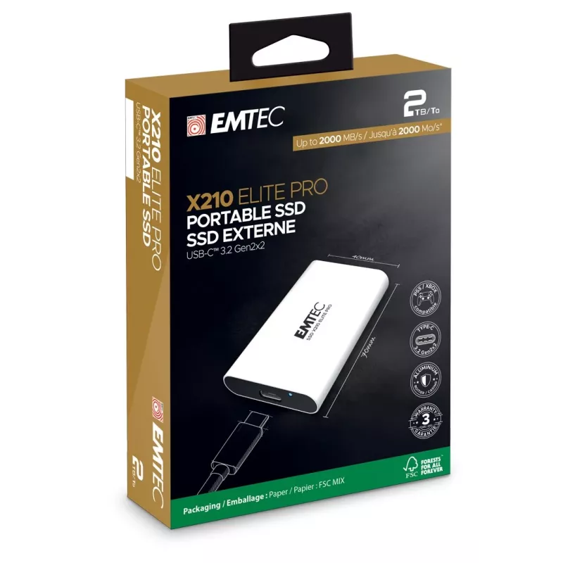 Portatīvais SSD EMTEC X210 3.2 Gen2 2TB