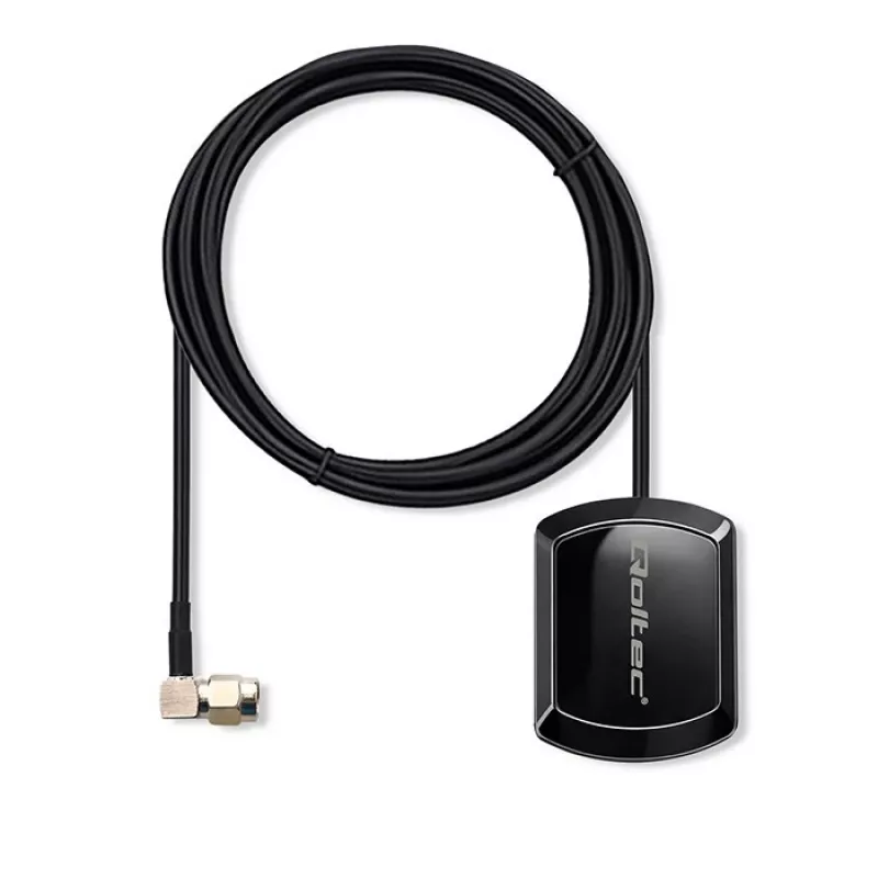 Ārējā GPS/GLONASS antena QOLTEC 28 dBi 50 W ar SMA taisnleņķa savienotāju