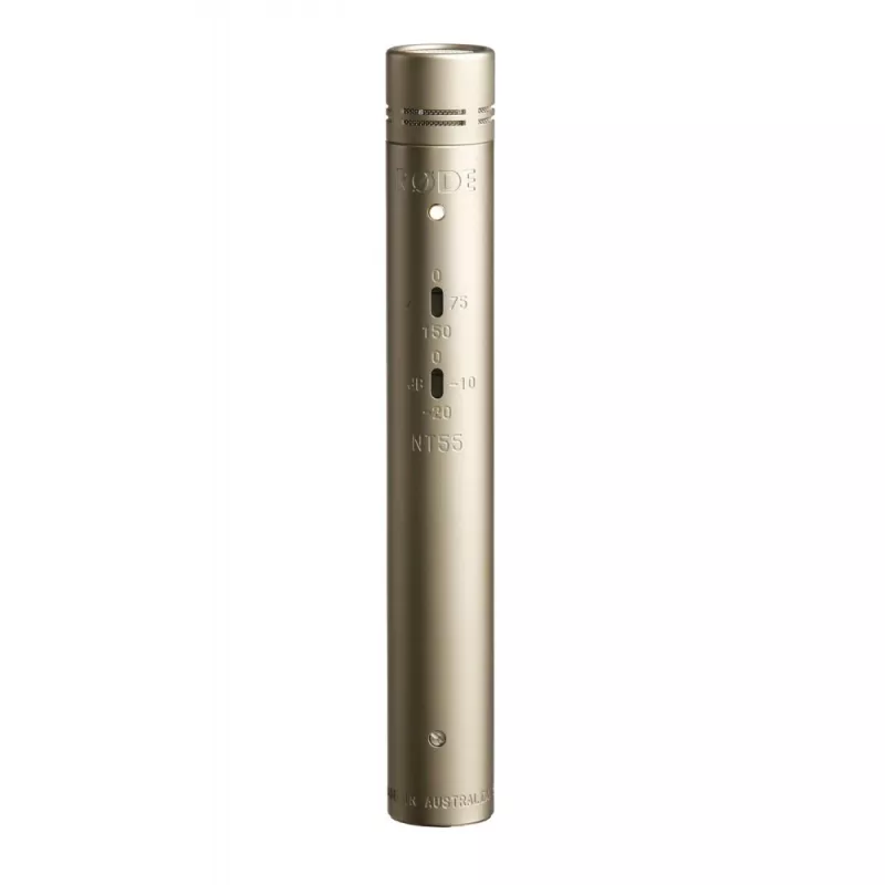 Skatuves/izpildījuma mikrofons RØDE NT55, kardioidāls, vadu XLR-3, -38 dB jutība, 100 Ω, sudrabots