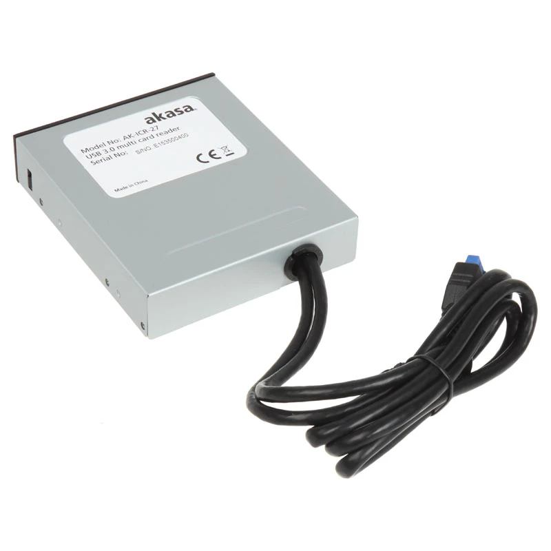 Akasa AK-ICR-27 karšu lasītājs USB 3.2 Gen 1 (3.1 Gen 1) iekšējs melns, pelēks