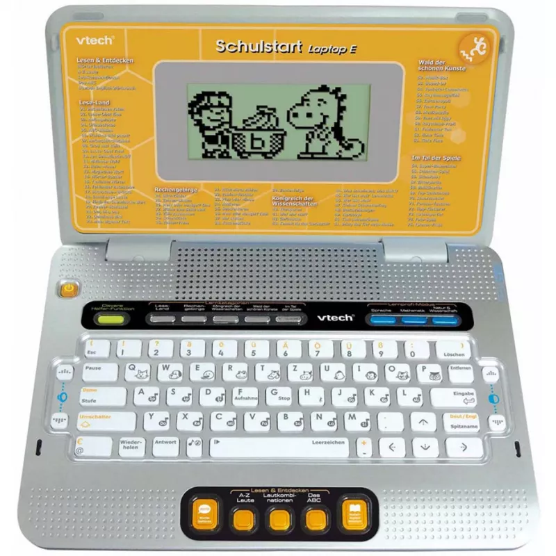 Bērnu mācību klēpjdators VTech Laptop E ar maciņu (dzeltens/pelēks)