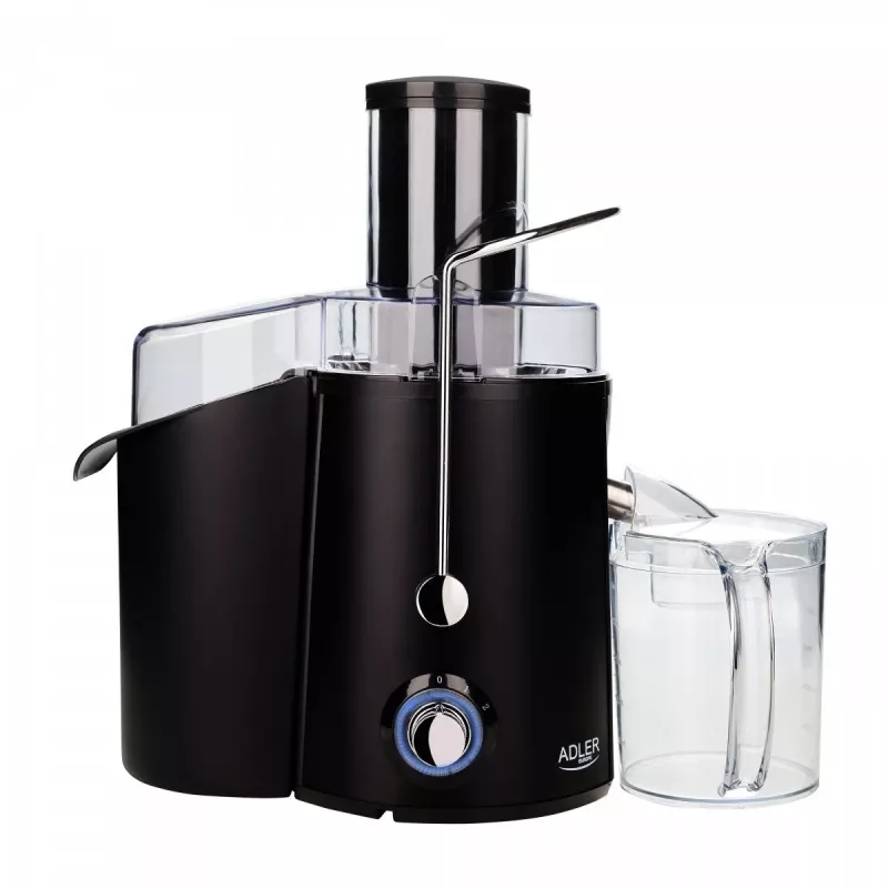 Centrifūgas sulu spiede Adler AD 4127 — 1000 W, melna, sulas trauks, 3,9 kg
