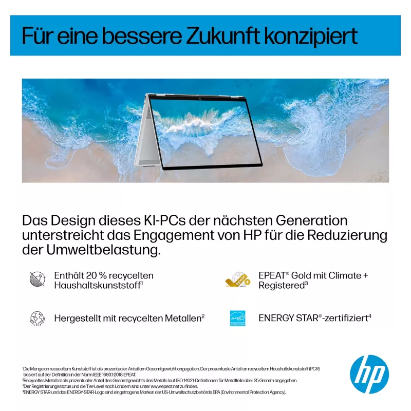 HP OmniBook X Flip Next Gen AI klēpjdators 16-as0054ng - Flip dizains - Intel Core Ultra 5 226V / 2.1 GHz - Win 11 Home - Arc Graphics 130V - 16 GB RAM - 512 GB SSD NVMe - 40,6 cm (16 inch)