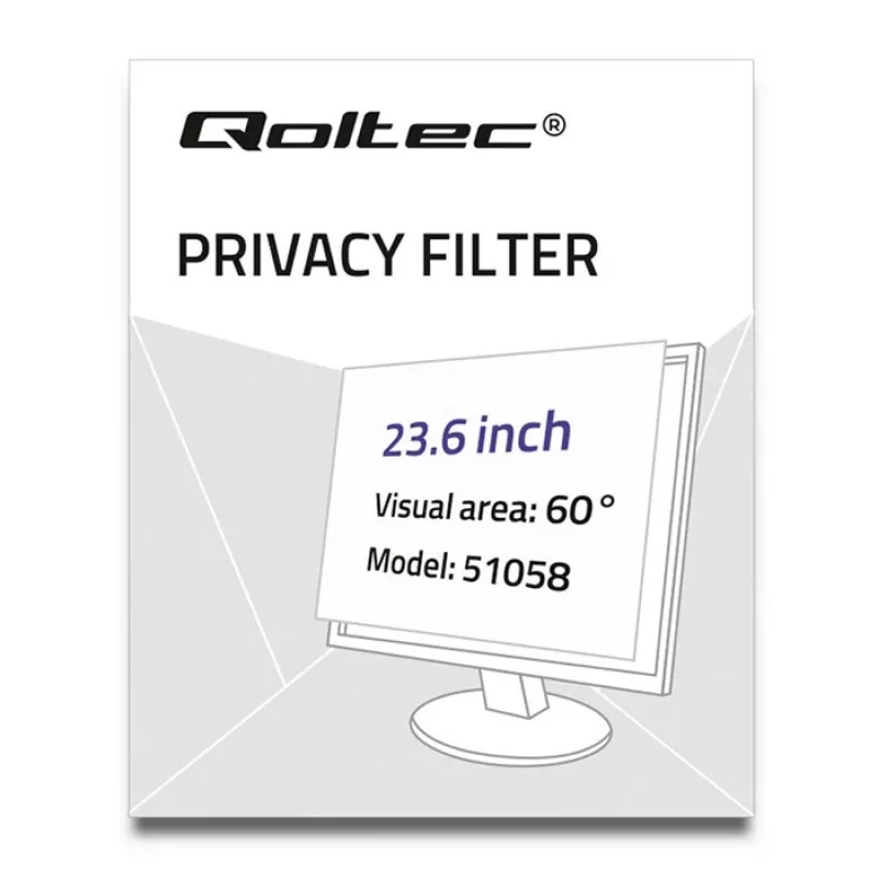 Displeja privātuma filtrs Qoltec 51058 59,9 cm (23,6 collas) monitoram
