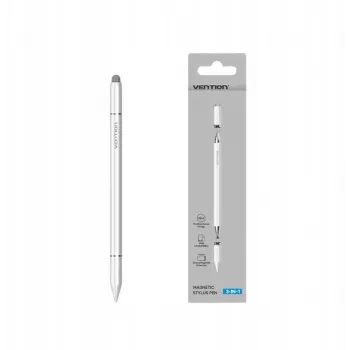 Stylus Vention KQLW0 3-in-1 magnētisks alumīnija sakausējuma irbulis, balts, 18,2 g