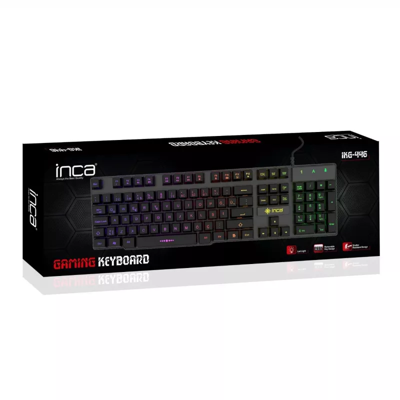 Incase Gaming Keyboard IKG-446 Regenbogen, RGB, vācu izkārtojums, mazumtirdzniecība