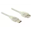 USB kabelis DeLOCK 83881 USB 2.0 1 m USB A Caurspīdīgs