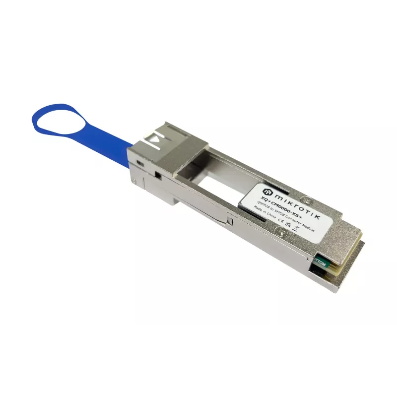 MikroTik | QSFP28 uz SFP28 pārveidotājs | XQ+CM0000-XS+ | SFP/SFP+/SFP28 | QSFP28 uz SFP28 | 25000 Mbit/s | -20 līdz 85