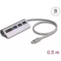 USB centrmezgls DELOCK 3‑portu 5 Gbps ar SD un microSD karšu lasītāju un USB‑C savienojumu