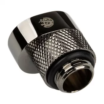 Adapteris BitsPower X-Cross G1/4 collas vīriešu uz G1/4 collas sieviešu, 5 mm nobīde, spīdīgi melns