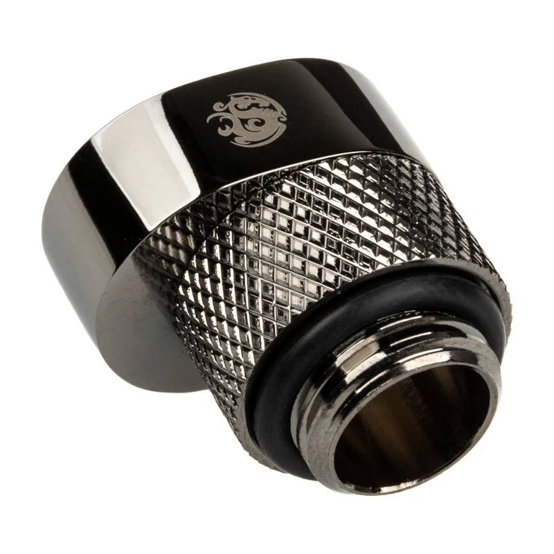 Adapteris BitsPower X-Cross G1/4 collas vīriešu uz G1/4 collas sieviešu, 5 mm nobīde, spīdīgi melns