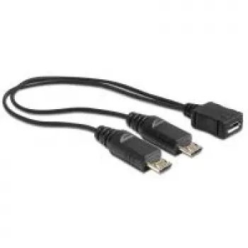 USB kabelis DeLOCK 20,5 cm USB micro-B 2 x USB micro-B