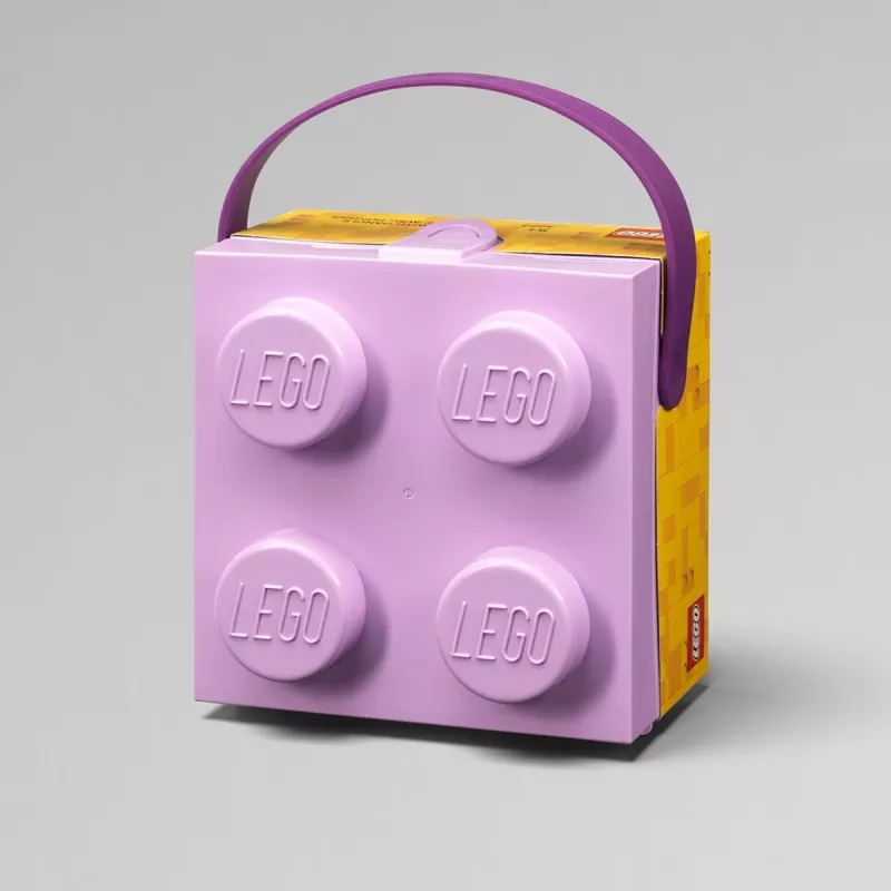 Uzglabāšanas kaste Room Copenhagen LEGO Box ar rokturi, lavandas krāsā 40240004 — plastmasas uzglabāšanas konteiners LEGO un rotaļlietām