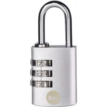 YALE Y151B/30/125/1 piekaramā atslēga 30 mm sudraba kombinētā slēdzene