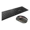CHERRY DW 9100 plāns klaviatūra pele iekļauta universāla RF Wireless + Bluetooth AZERTY franču melna