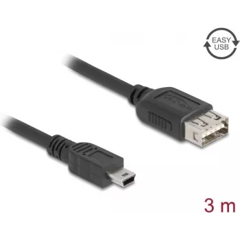 USB kabelis DeLOCK 81526 3m Mini-USB B USB A melns USB 2.0