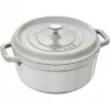 Apaļš čuguna katls Staub La Cocotte 3,8 l trifeļu krāsā — emaljēts, cieši pieguļošs vāks