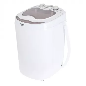 Veļas mašīna ar augšējo ielādi Adler AD 8055, pārnēsājama ar 3 kg ietilpību, krēmkrāsā, rotējoša vadība, 150 W