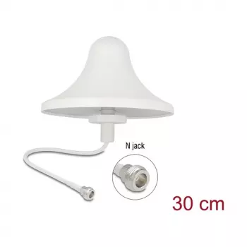Virsmas montējama daudzvirzienu antena DELOCK 4G WiFi 2,4 GHz N-veida (ligzda) 3 dBi RG-58 30 cm