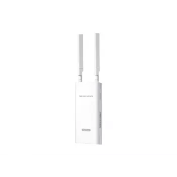 Bezvadu maršrutētājs TP-LINK MB118-4G — 4G LTE, vienas joslas 2,4 GHz, Wi‑Fi 4 (802.11n), 300 Mb/s, Fast Ethernet, 4 ārējās antenas, balts