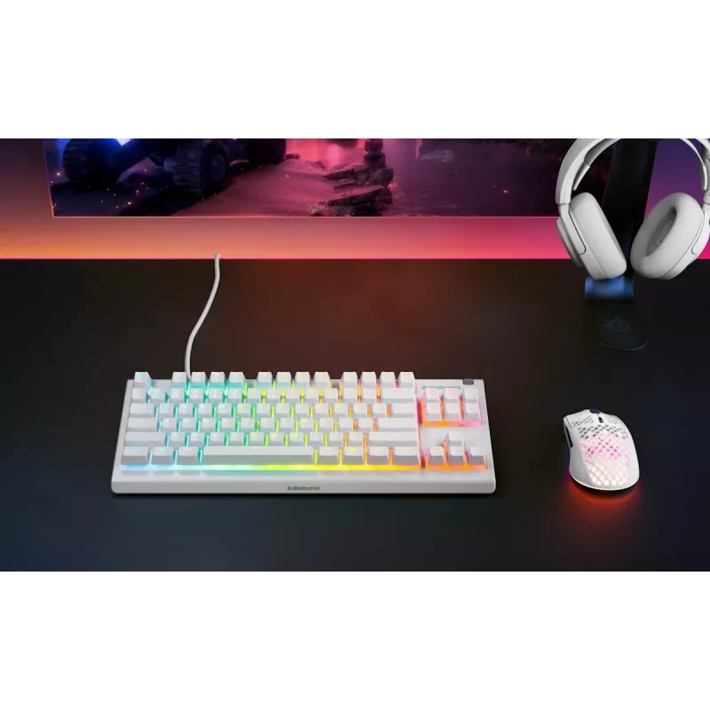 Klaviatūra SteelSeries Apex 3 TKL US, balta