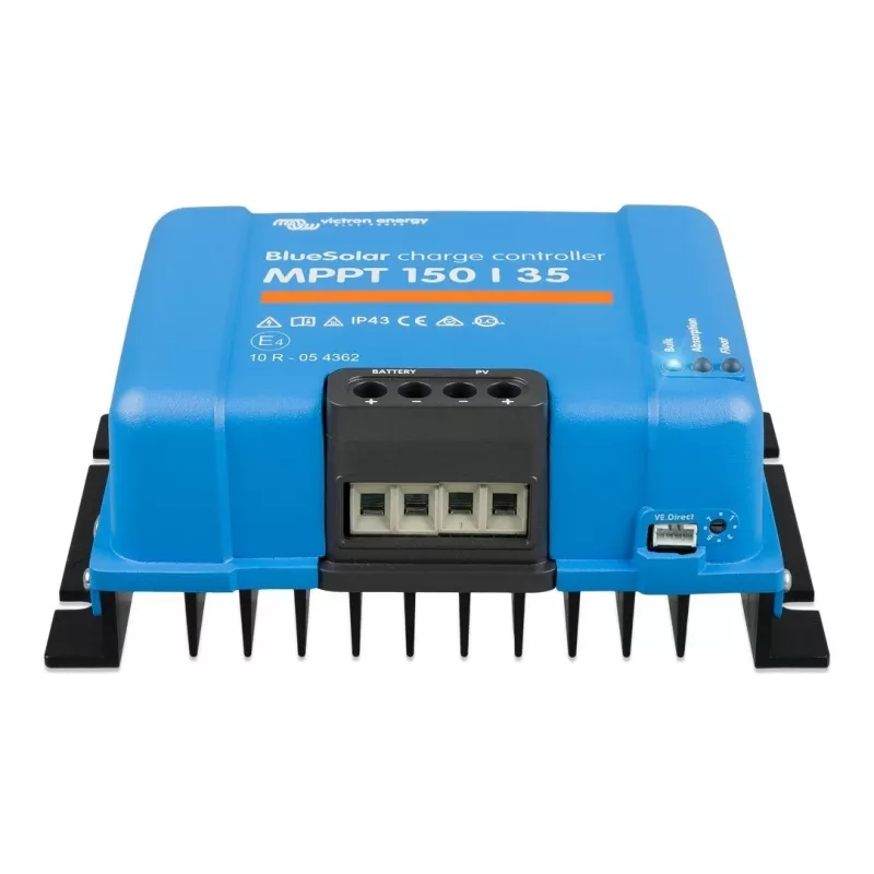 MPPT saules uzlādes kontrolieris BlueSolar 150/35 — 150 V PV ieeja, 35 A uzlādes strāva