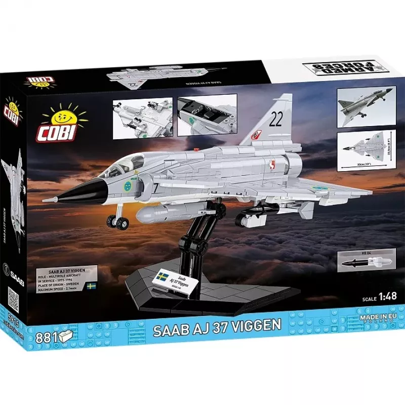 Cobi Blocks Saab AJ 37 Viggen 881 elementu konstrukciju komplekts