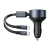 Auto lādētājs Vention FFOB0 30W ar USB‑C uz Lightning kabeli, 30 W jauda iPhone uzlādei