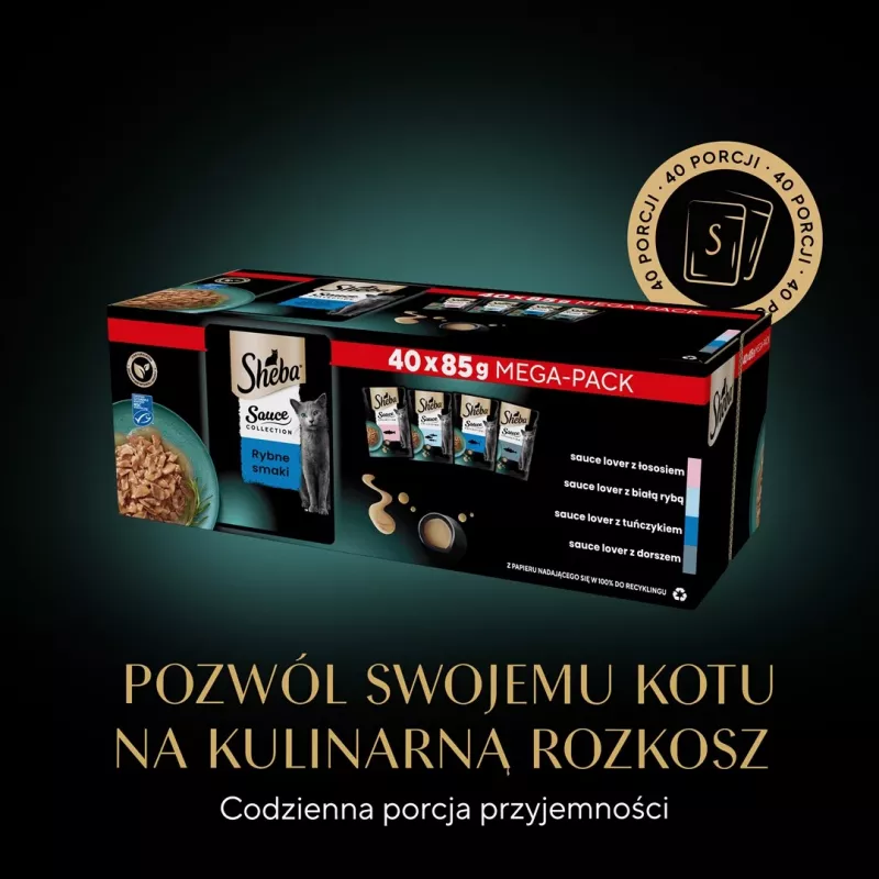 SHEBA Sauce Collection Fish flavors collection - mitrā kaķu barība - 40x85 g