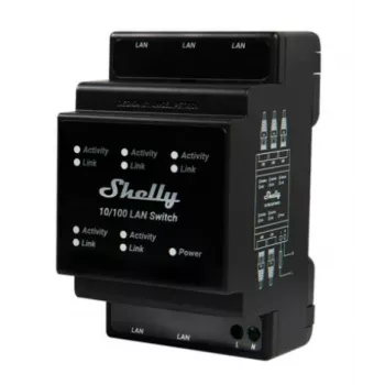Smart switch Shelly LAN Switch Melns AC 110-240V 1W
