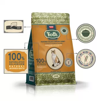 FOLK Mazūru stila trušu un stirnu sautējums ar bietēm un dzērvenēm - sausā kaķu barība - 1,6 kg