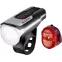 Velosipēdu lukturu komplekts SIGMA Aura 80 + Nugget II — priekšējais LED 80 lm, uzlādējams caur USB, alumīnija/plastmasas korpuss, darbināms ar baterijām