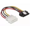 SATA HDD kabelis DeLOCK 60120 4pin tēviņš ar metāla klipsi taisns 0.12m