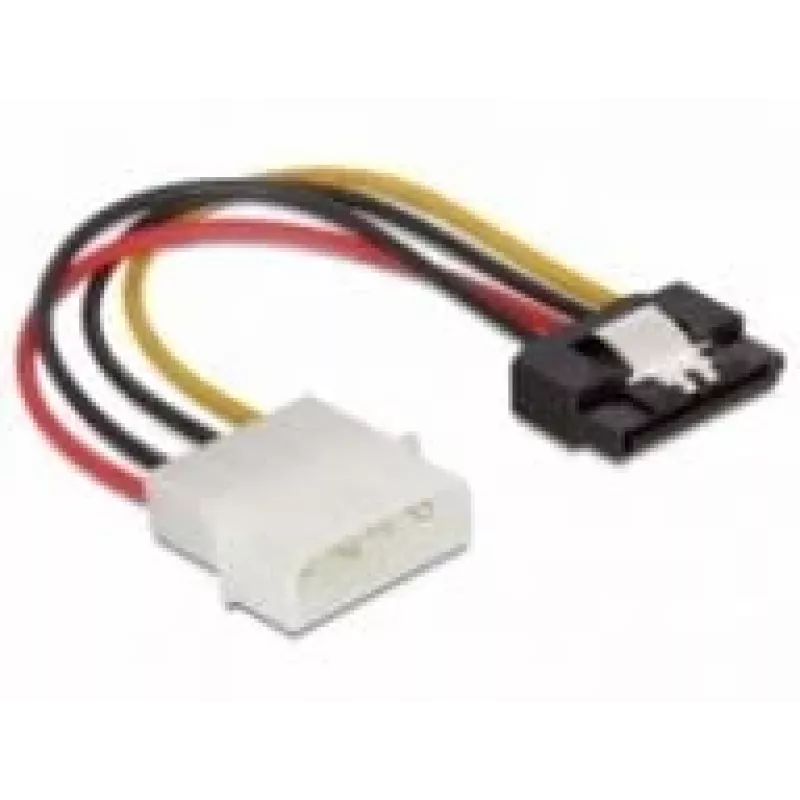 SATA HDD kabelis DeLOCK 60120 4pin tēviņš ar metāla klipsi taisns 0.12m