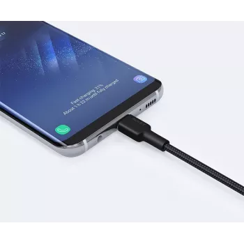 USB-C uz USB-A kabelis Aukey CB-CA2, neilona pinums, ātrā uzlāde 3A, 1 m
