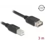 USB kabelis DELOCK 81532 — USB 2.0, USB A uz USB B, 3 m, melns