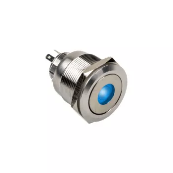 DimasTech vandālu izturīgs slēdzis / poga 25 mm Silverline Dot RGB PD212