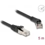 Tīkla kabelis DeLOCK RJ45 Cat.8.1 S/FTP 45° leņķveida uz taisnu 5m melns