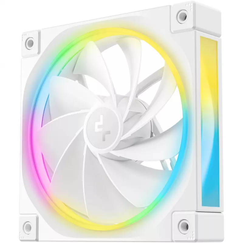 DeepCool FL12R 120 mm datora ventilators, balts, 2150 RPM, aktīvais PFC, ARGB fona apgaismojums