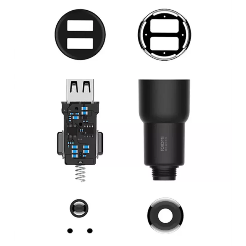 Roidmi 3S Auto lādētājs ar FM raidītāju, Bluetooth, melna krāsa